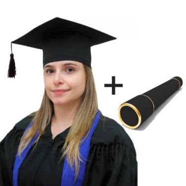 Imagem de Kit 10 Capelo para Formatura Adulto +10 Canudo - Levitali, Capelo pret