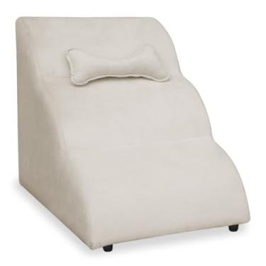 Imagem de Escadinha Nuvem PET Cachorro Gato Veludo + Brinde Pet, Rampa para Cães e Gatos Subir na Cama Conforto e Segurança para Seu Companheiro(BEGE)