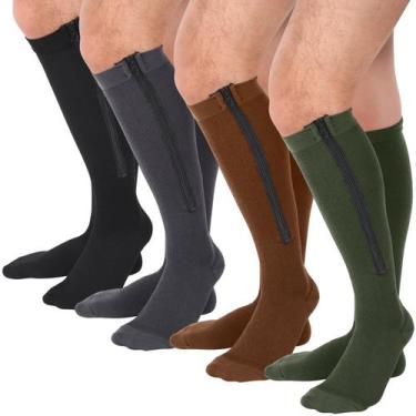 Imagem de Meias de compressão Tarpop, 4 pares de 20-30 mmHg com zíper masculino 
