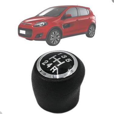 Imagem de Manopla Bola de Câmbio Novo Palio 2012 13 14 15 - Preta - Anel Cromado