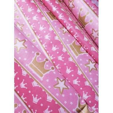 Imagem de Tnt estampado Coroas rosa - Supper