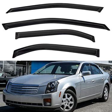 Imagem de LQQDP 4 peças frente + traseira fumê protetor sol/chuva protetor externo fita adesiva para janela de ventilação compatível com 03-07 CTS