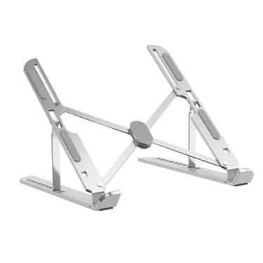 Imagem de Generic Suporte para laptop de mesa, portátil, suporte para notebook, liga de alumínio, universal para laptop com ventilação e resfriamento, Prata
