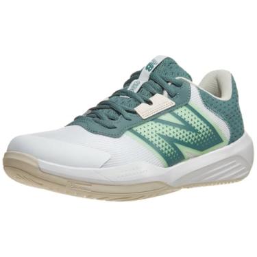 Imagem de New Balance Tênis masculino 696 V6 Hard Court, Branco/Verde, 44