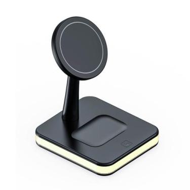 Imagem de Carregador Dock Station Wireless 3 em 1 Para iPhone Airpods Smartphone