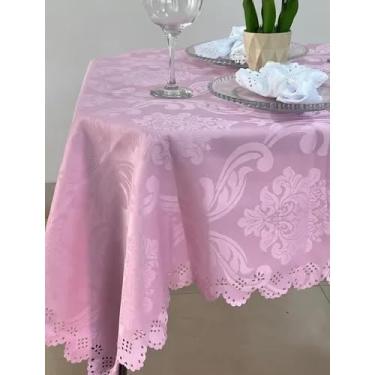 Imagem de Toalha de Mesa Retangular Decoração 4, 6, 8 Lugares - Estampada Bonita Jacquard para 10, 12, 14 Lugares(ROSA BEBE,3,50 METROS)