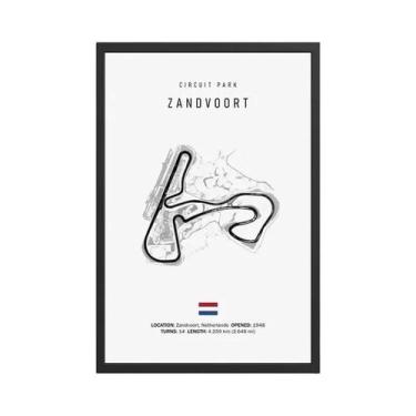 Imagem de Arte De Parede Vintage Em Lona HD Com Tema De Circuito De Fórmula 1 Im