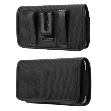 Imagem de Ranyi Coldre para Cloud Stratus C8 Prime/Cloud Stratus C8 Capa de telefone, bolsa de nylon de proteção coldre carteira com clipe de cinto e porta-cartão