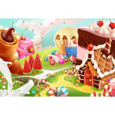 Imagem de Fantasy Candy Land Cenário de paisagem NSW01684, LSW01684, 10x7ft