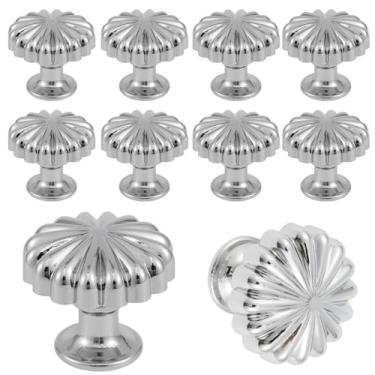 Imagem de Conjunto de 10 puxadores de gaveta de liga de zinco puxadores de armário dourado/prata puxador de móveis com parafusos puxador decorativo de gaveta puxador de cômoda para armários gaveta cômoda porta