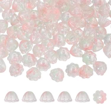 Imagem de PATIKIL Contas de sementes de lótus de vidro, 100 peças, lindos pingentes de sementes de lótus de cristal, contas espaçadoras tchecas translúcidas para fazer joias faça você mesmo, pulseiras, colar