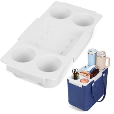Imagem de TOYORK Bandeja de topo para acessórios de bolsa Bogg, suporte de copos, organizador de mesa superior para sacola original XL Bog Beach