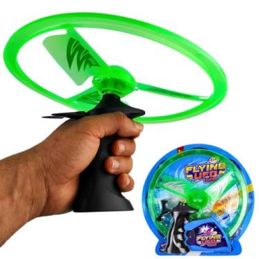 Imagem de Genérico Disco Voador com Luz LED Lançador Helicóptero Verde, 25 cm x 25 cm x 2 cm, Criança de 3 anos ou mais, Criança, Unissex