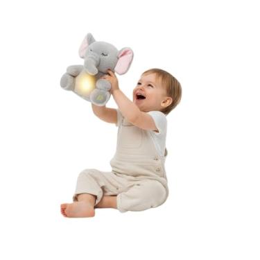 Imagem de Urso de Pelúcia que Respira e Ajuda na Hora de Dormir - Lontrinha Do Sono, Ursinho de Pelúcia que Respira com Luzes e Sons Relaxantes (Branco)