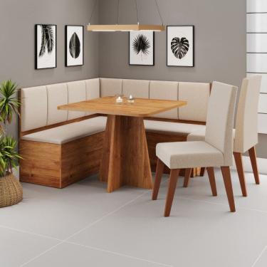 Imagem de Canto Alemão com Baú Syrah com 2 Cadeiras Milão Viero