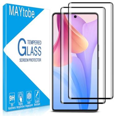 Imagem de MAYtobe [Pacote com 2 protetores de tela para Google Pixel 7 Pro vidro temperado curvado em 3D, sem bolhas, resistente a arranhões, fácil de instalar