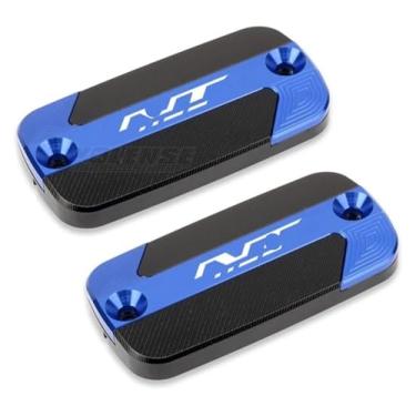 Imagem de Tampa do copo de óleo do tanque de fluido do reservatório de freio dianteiro CNC da motocicleta compatível com NT1100 NT 1100 2021 2022 2023 (1 par azul)