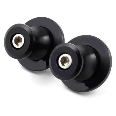 Imagem de BYYINGSUS Carretéis de braço oscilante de motocicleta suportes traseiros deslizantes de parafuso CNC compatível com Ninja ZX6R ZX636 250SL 250 300 400 650 1000SX M8/M10 (8 mm-Preto)