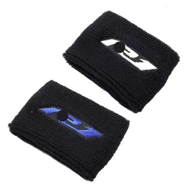 Imagem de BYYINGSUS Compatível com R1 YZF-R1 YZFR1 YZF R1M 2021 2022 2023 Tampa do reservatório de fluido de freio dianteiro da motocicleta acessórios para meias de tanque de óleo (1 W 1 B)