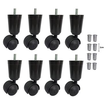 Imagem de Pé Cama Box Preto Rodízio + Bucha Americana (8)