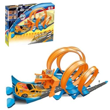 Imagem de Pista de Brinquedo Competição Super 04 LoopS total de 1440 graus para crianças a partir de 3 anos 70 PEÇAS 02 Carrinhos