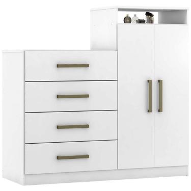 Imagem de Comoda Sapateira 2 Portas 4 Gavetas 4270 Branco Demobile