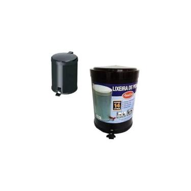 Imagem de Lixeira de plástico escritório com pedal 14 litros preta