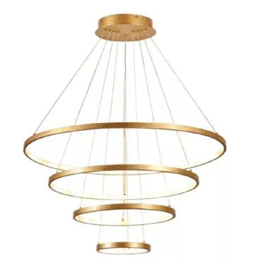 Imagem de Lustre Pendente Moderno Anéis Led 4 Arco Luminária