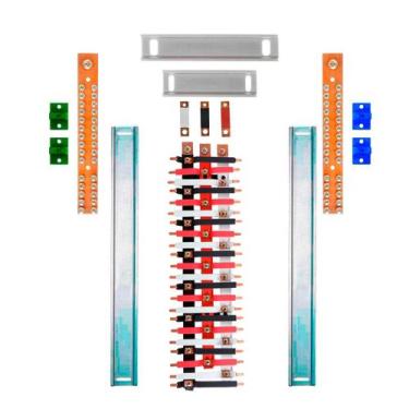 Imagem de Kit Barramento Trifásico Isolado 225A para 44 Circuitos com Placa de P