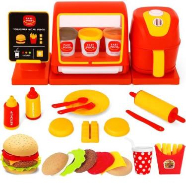 Imagem de Lanchonete de Brinquedo Infantil Air Fryer c/ Som Massinha Comidinha H