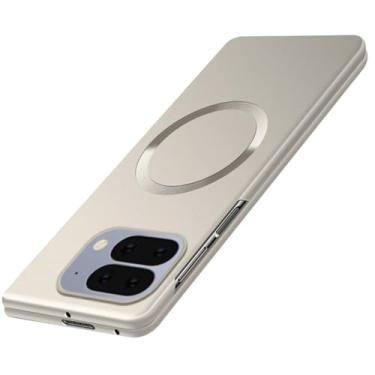 Imagem de LTLMYDAM Capa magnética para Google Pixel 10 Pro Fold, capa fosca ultrafina, suporte de carregamento sem fio, proteção contra choque, capa antiimpressões digitais, dourado, 10 Pro Fold