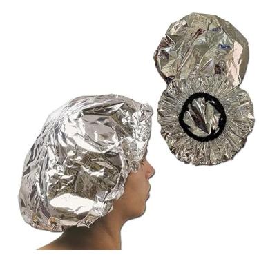 Imagem de Touca Térmica Metalizada para Hidratação Capilar | Cabelos Mais Saudáveis e Brilhantes | 1 unidade ou Kit com 10 unidades (Kit com 4 unidades)