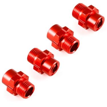 Imagem de Zolikar 4Pcs Aluminum Alloy RC Hex Combiner Wheel Hex Hub Adapter Upgrades for 1/8 Tra-xxas Jato VXL 2S RC Monster Trucks (Red)