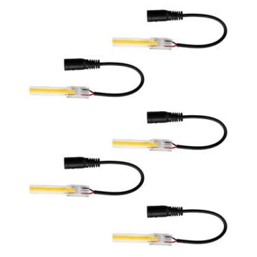 Imagem de 5 Cabo Conector P Fita Led Cob C Plug P4 2 Vias Monocor 8mm