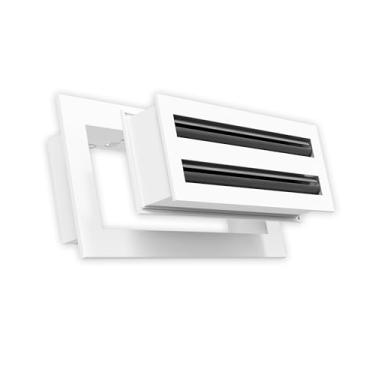 Imagem de Grade AC de design moderno 10x4 - alumínio branco - saída de ar - difusor de slot linear - grade de registro para aquecimento e resfriamento - compatível com registros de teto, parede ou piso
