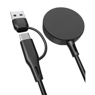 Imagem de Bicmice Carregador 2 em 1 para Samsung Galaxy Watch 8/8 Classic/7/Ultra 3,3 pés USB C/A Cabo de carregamento de substituição para Galaxy Watch FE/6/6 Classic/5 Pro/5/4/4 Classic/3/Active 2/Active Dock