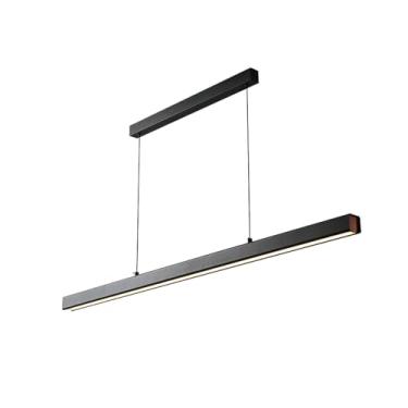 Imagem de Lustre moderno com pingente de tira longa, luminária pendente de alumínio acrílico LED, lustre moderno e minimalista para ilha de cozinha, luminária suspensa para mesa de jantar, loft, bar,