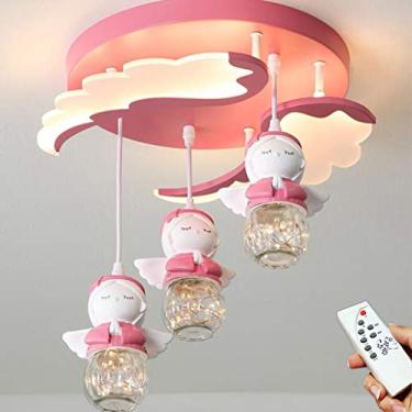 Imagem de Luminária pendente para quarto infantil, luminária de teto para meninos e meninas, moderna e criativa, luminária de teto redonda de acrílico, iluminação para sala de estar e jantar, lustre (