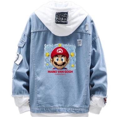 Imagem de Jaqueta jeans Sanmu Anime Digital Print Super Mario
