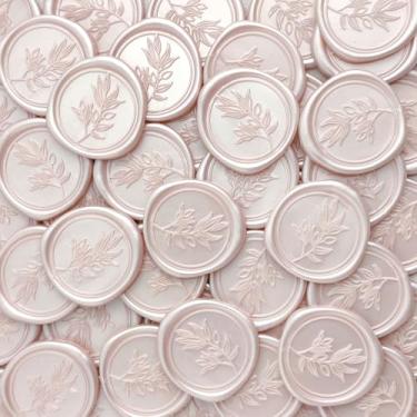 Imagem de Pilloze 50 peças de adesivos de selo de cera autoadesivos champanhe - Selo de cera perfeito para convite de casamento ou envelope Boa adesão e fácil de usar, acessórios de convite de casamento