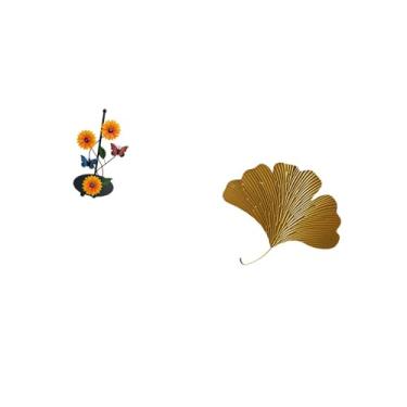 Imagem de Fenteer Elegante Porta-toalhas de Papel com Estampa de de Ginkgo, Porta-lenços Vertical com Folhas de Ferro Forjado, Decoração de Parede para Casa, S