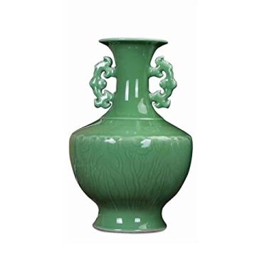 Imagem de Vasos de flores vaso de cerâmica ânfora vasos de porcelana azul e branco 33 centímetros grande decoração de mesa vaso de flores casa sala de estar decoração de casamento vaso decorativo (cor: B) (A)