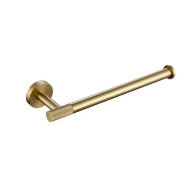 Imagem de Conjunto de acessórios de hardware de banheiro kit de latão serrilhado ouro escovado anel barra de toalha anel de roupão gancho de papel suporte de toalha anel de toalha escova de vaso sanitário, kit