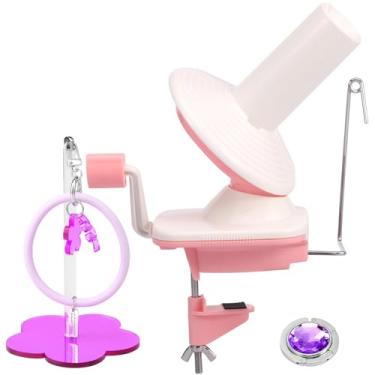 Imagem de Enrolador de fios portátil para crochê, enrolador de esferas de fio de acrílico manual com eixo de pulso para tricô, uso doméstico, atividades DIY (Estilo-2, 1-Pack)