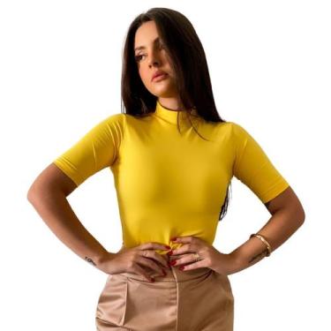 Imagem de Blusa Básica Feminina Suplex Gola Alta Segunda Pele Cacharrel T-shirt 