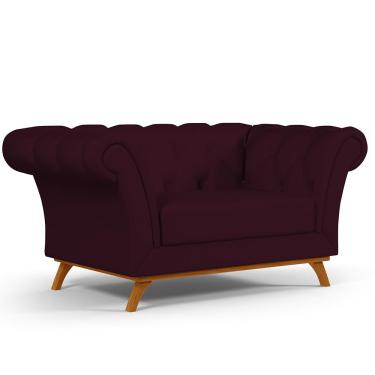 Imagem de Sofá 2 Lugares Para Sala de Estar Império 150 cm D02 Veludo Roxo Grape C-292 - Lyam Decor