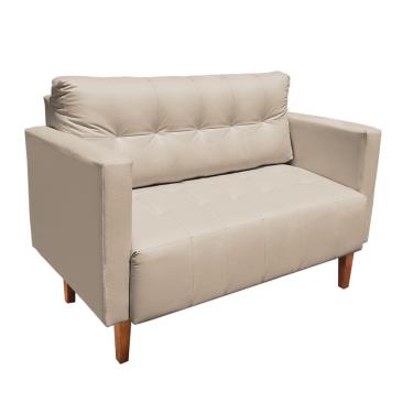 Imagem de Sofá Namoradeira Livia Corino Pés Chanfrado Castanho - D'Rossi