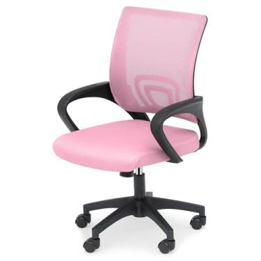 Imagem de Athena Collection Cadeira de escritório ergonômica com suporte lombar, cadeira de escritório com rodas de altura ajustável cadeira de mesa de computador moderna cadeira giratória de malha giratória