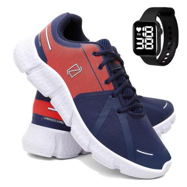 Imagem de Tênis Masculino Esporte Super Leve Para Caminhada Corrida e Treino e Relógio-Masculino