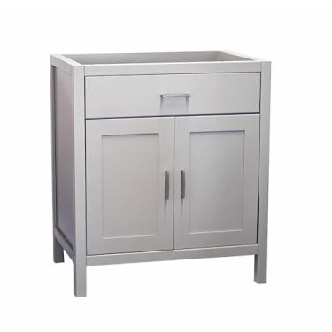 Imagem de Armário de pia cinza independente para pia de banheiro sem tampo 61 cm/76 cm/91 cm L (cinza claro Newport, 76 cm L x 53 x 34,5 (A)